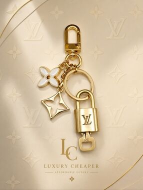 Authentic Louis Vuitton Lock & Key with Unbranded Flower Charm, Keychain